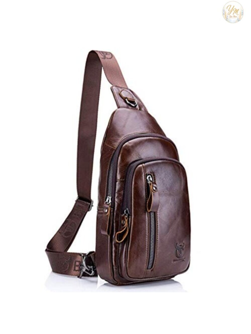 Genuine Leather Sling Bag Crossbody Backpack Chest Bag Travel Daypack
